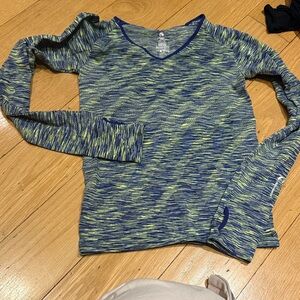 Climawear Navy and Yellow Wave Pattern Athletic Top